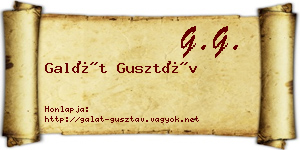 Galát Gusztáv névjegykártya